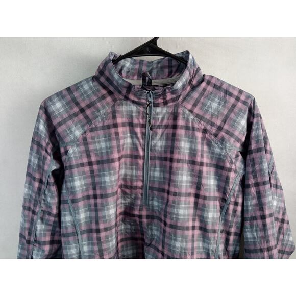 Sunice Weather Womens 1/4 Zip Pullover Windbreaker Pink Plaid Size Large - Picture 2 of 10